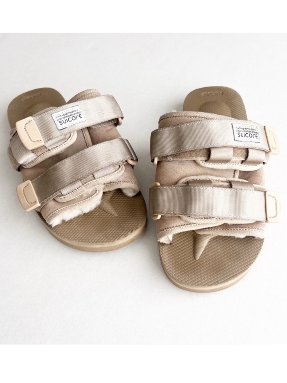 SUICOKE Moto-Cab Sandal Sherpa Slide Velcro Comfort Slip On Chunky Flip Flop - Picture 2 of 8